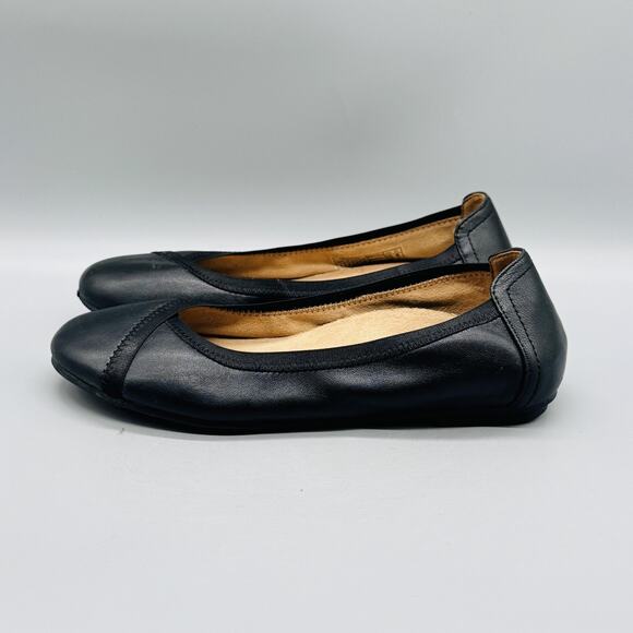 Vionic Shoes Women 6 Black Leather Caroll Slip On Ballet Flats Comfort Orthotic - Picture 5 of 13